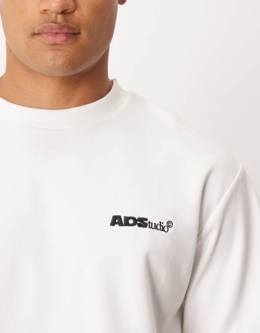 ASOS DESIGN – Vit, mjuk, kraftig t-shirt i oversized fit med texttryck, 5 av 5