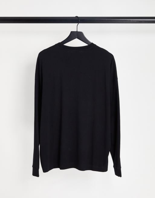 ASOS DESIGN – Vit och svart t-shirt i oversize med långa ärmar, 2-pack, 2 av 4