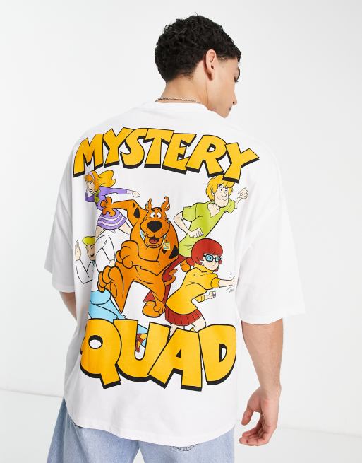 ASOS DESIGN – Vit oversize-t-shirt med Scooby Doo-tryck