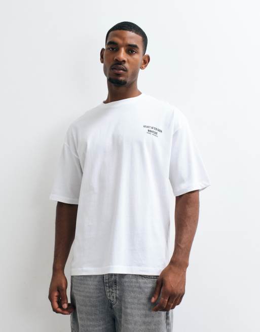 ASOS DESIGN – Vit, oversize-t-shirt med texttryck, 5 av 5