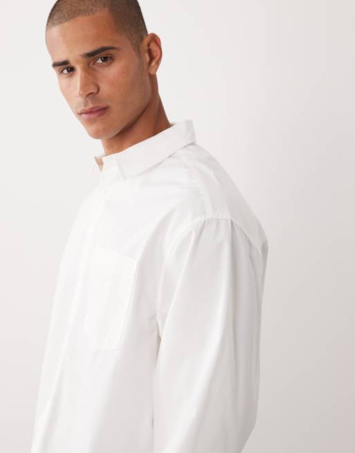ASOS DESIGN – Vit poplinskjorta i oversize och boxig passform, 4 av 5