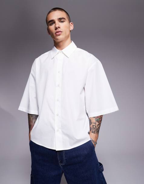 ASOS DESIGN – Vit poplinskjorta i oversize - view 1