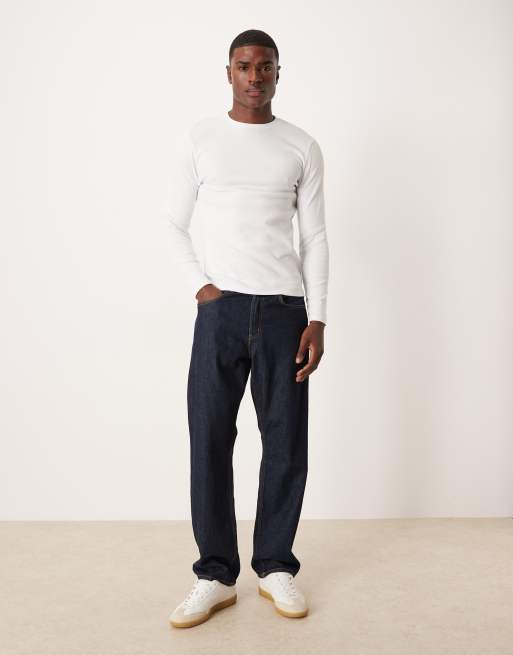 ASOS DESIGN – Vit, ribbad, smal t-shirt med långa ärmar , 2 av 5