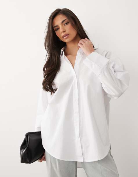 ASOS DESIGN – Vit skjorta i lång modell med knytning framtill - view 1