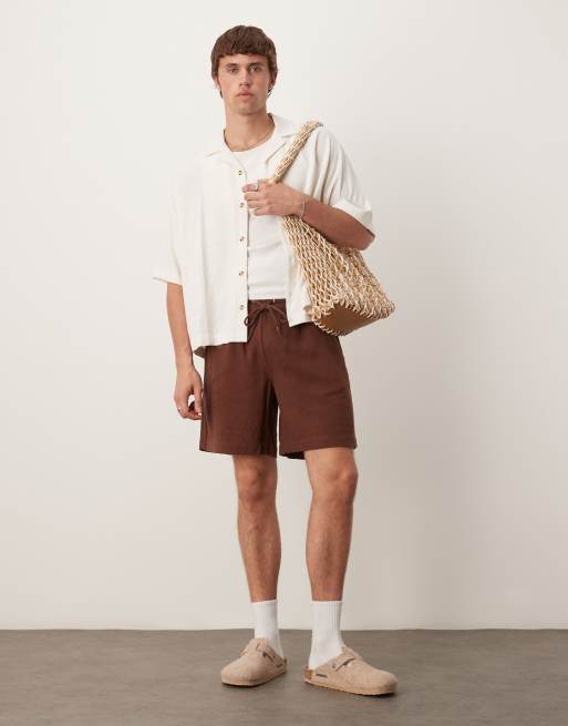 ASOS DESIGN – Vit skjorta i oversize med boxig passform och platt krage i linnemix, 4 av 4