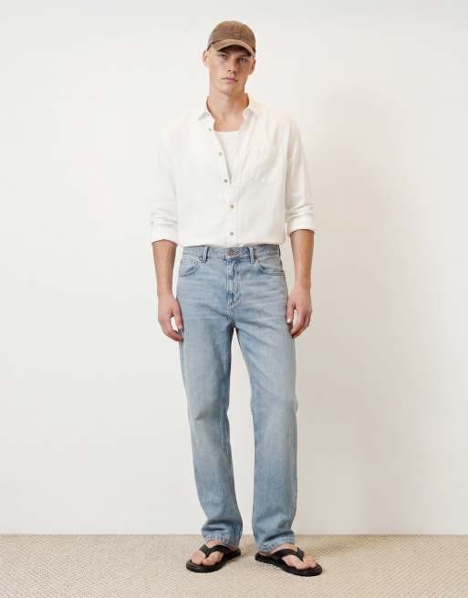 ASOS DESIGN – Vit skjorta i regular fit av linnemix, 2 av 5