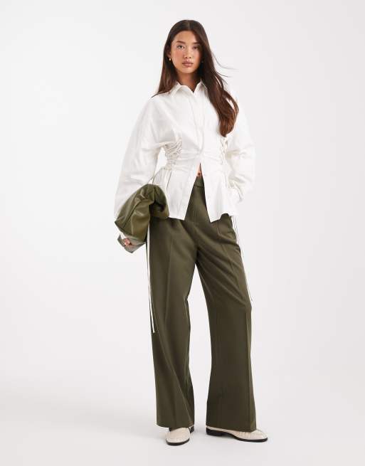 ASOS DESIGN – Vit skjorta med indragen korsettdetalj, 3 av 4