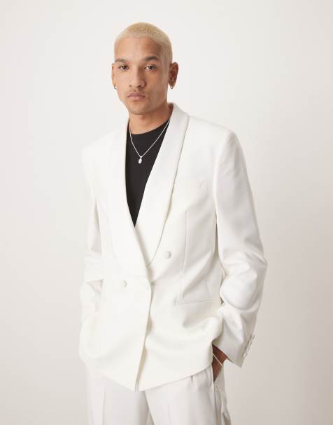 ASOS DESIGN – Vit smokingkavaj med regular fit, del av kostym - view 1