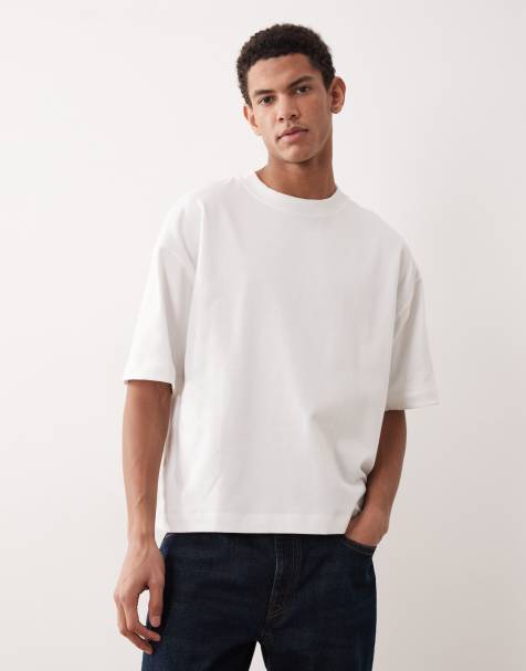 ASOS DESIGN – Vit, superkraftig t-shirt i oversize med boxig passform - view 1