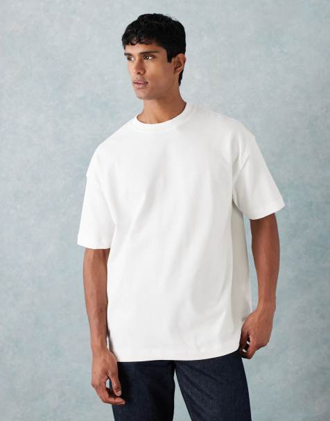 ASOS DESIGN – Vit, superkraftig t-shirt i oversize - view 1