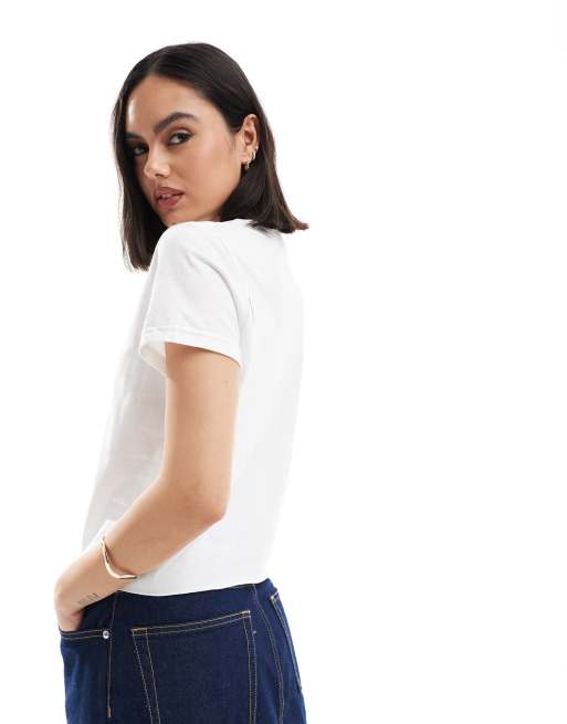 ASOS DESIGN – Vit t-shirt i babydesign med grafisk "Venice"-tryck, 4 av 4