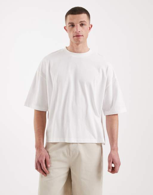 ASOS DESIGN – Vit t-shirt i boxig oversize-passform med hotelltryck, 3 av 5