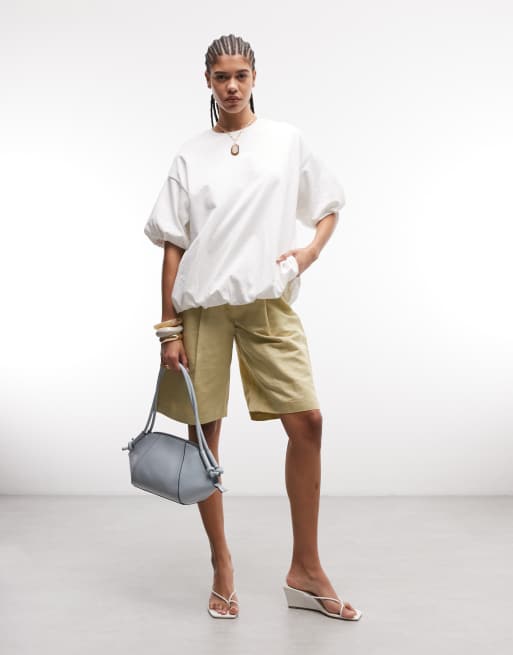 ASOS DESIGN – Vit t-shirt i oversize med ballongfåll, 3 av 4