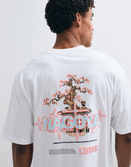ASOS DESIGN – Vit t-shirt i oversize med bonsai-tryck baktill, 4 av 5