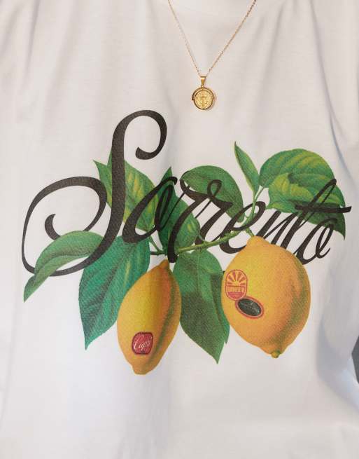 ASOS DESIGN – Vit t-shirt i oversize med boxig passform och sommartryck, 3 av 4