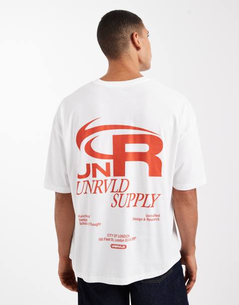 ASOS DESIGN – Vit t-shirt i oversize med boxig passform och texttryck framtill och baktill - view 1