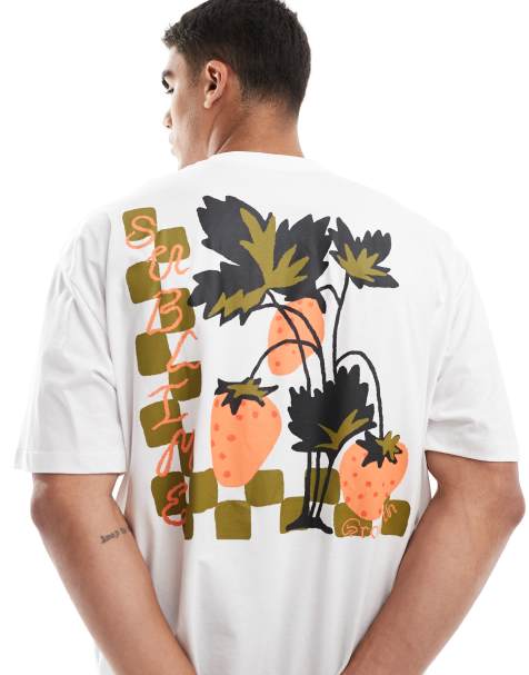 ASOS DESIGN – Vit t-shirt i oversize med boxig passform och tryck baktill - view 1