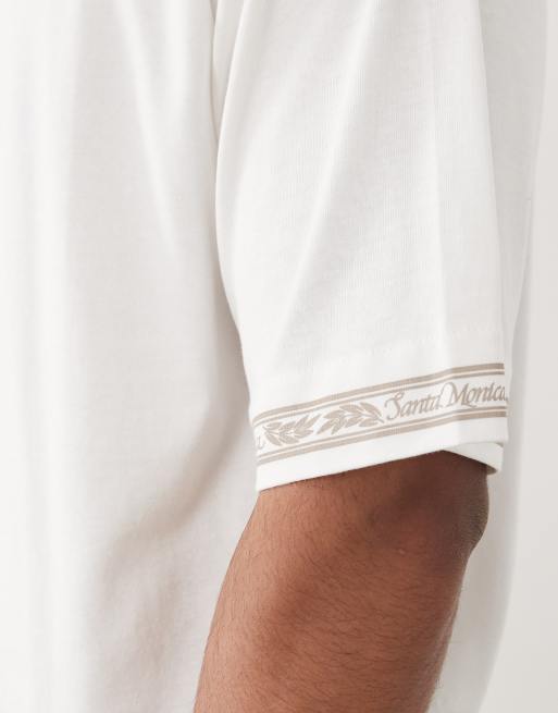 ASOS DESIGN – Vit t-shirt i oversize med boxig passform, texttryck och ärmtryck, 5 av 5