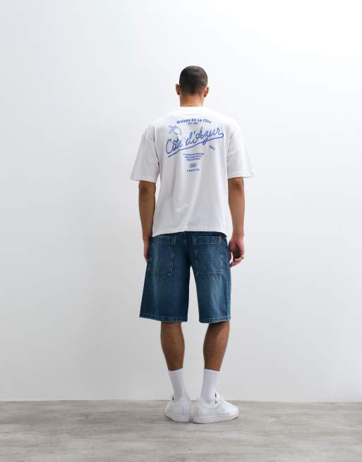 ASOS DESIGN – Vit t-shirt i oversize med "Cote d'Azur"-tryck, 5 av 5
