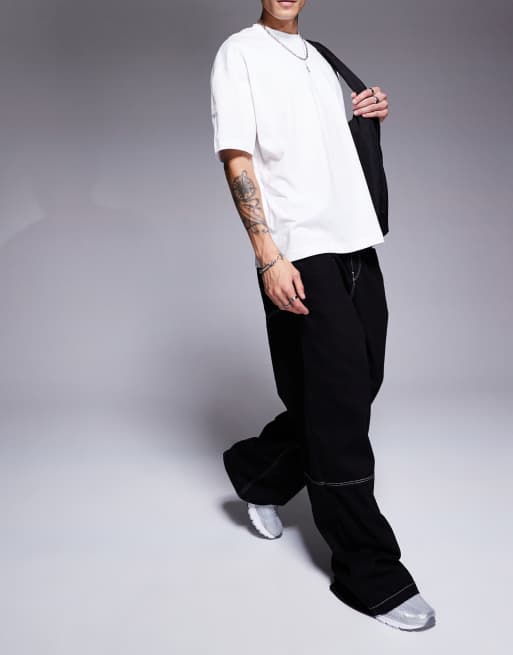 ASOS DESIGN – Vit t-shirt i oversize med dödskalletryck baktill, 4 av 4