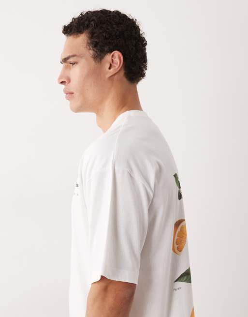 ASOS DESIGN – Vit t-shirt i oversize med frukttryck, 4 av 5