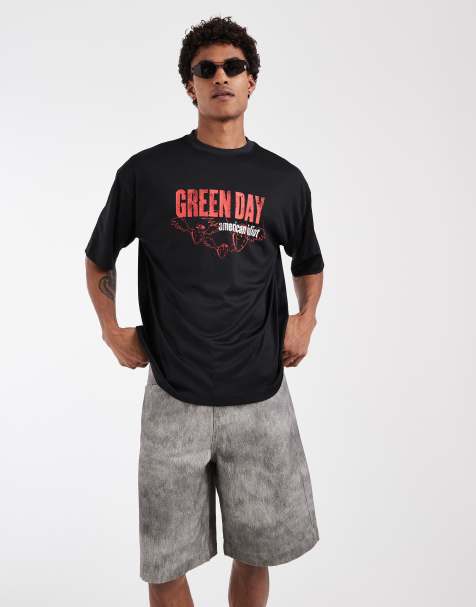 ASOS DESIGN – Vit t-shirt i oversize med Green Day-tryck - view 1