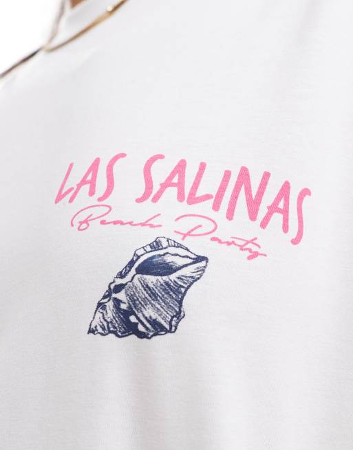 ASOS DESIGN – Vit t-shirt i oversize med Ibiza- och snäckskalstryck, 3 av 4
