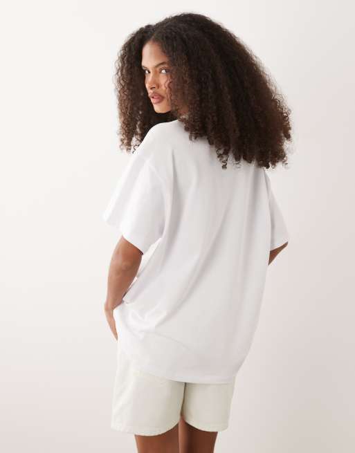 ASOS DESIGN – Vit t-shirt i oversize med korta ärmar och Murcia-tryck, 4 av 4