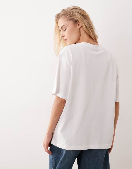 ASOS DESIGN – Vit t-shirt i oversize med korta ärmar och Roma-tryck, 3 av 4