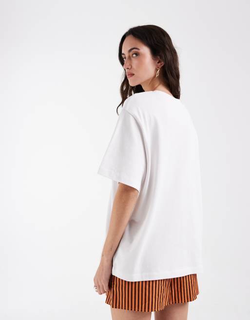 ASOS DESIGN – Vit t-shirt i oversize med olivtryck, 4 av 4