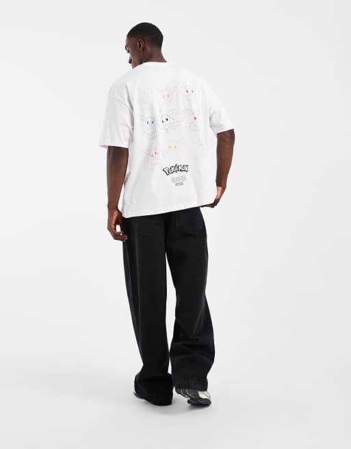 ASOS DESIGN – Vit t-shirt i oversize med Pokémon Eevee-tryck, 3 av 5