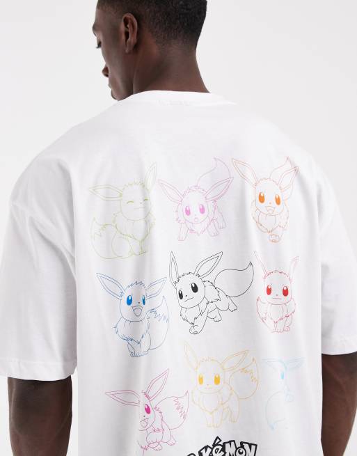ASOS DESIGN – Vit t-shirt i oversize med Pokémon Eevee-tryck, 5 av 5