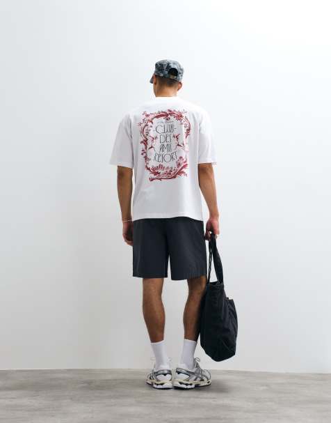ASOS DESIGN – Vit t-shirt i oversize med Resort-tryck - view 1