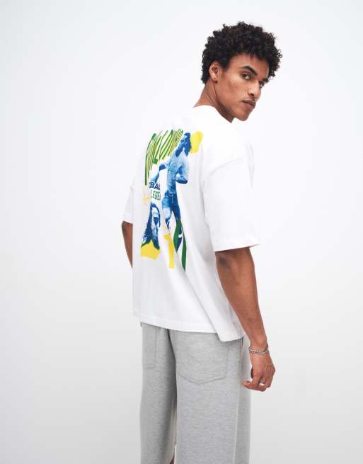ASOS DESIGN – Vit t-shirt i oversize med 'Ronaldinho'-tryck, 4 av 5
