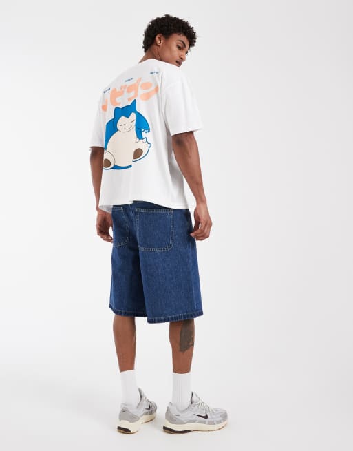 ASOS DESIGN – Vit t-shirt i oversize med Snorlax Pokémon-tryck, 4 av 5