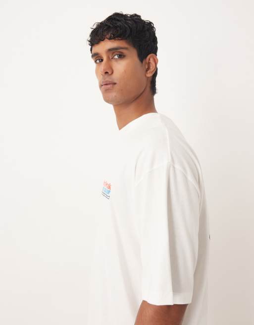 ASOS DESIGN – Vit t-shirt i oversize med sportigt skidtryck, 4 av 5