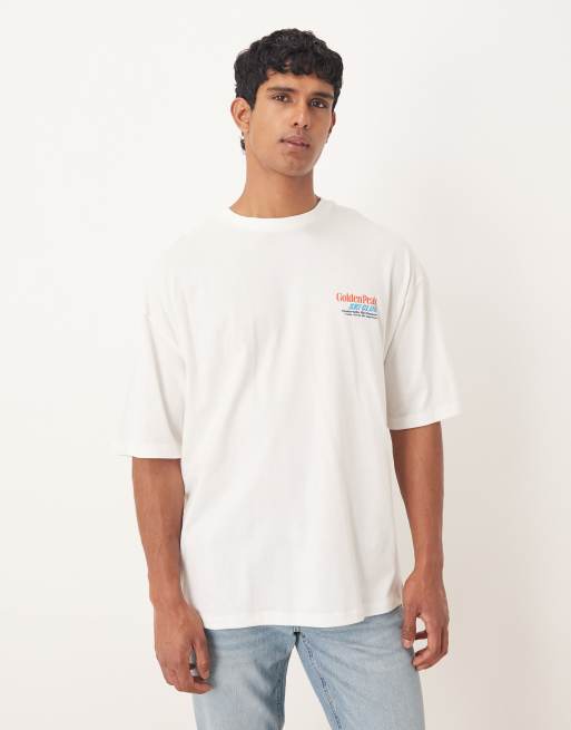 ASOS DESIGN – Vit t-shirt i oversize med sportigt skidtryck, 5 av 5