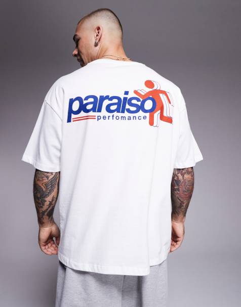 ASOS DESIGN – Vit t-shirt i oversize med sportigt-tryck - view 1