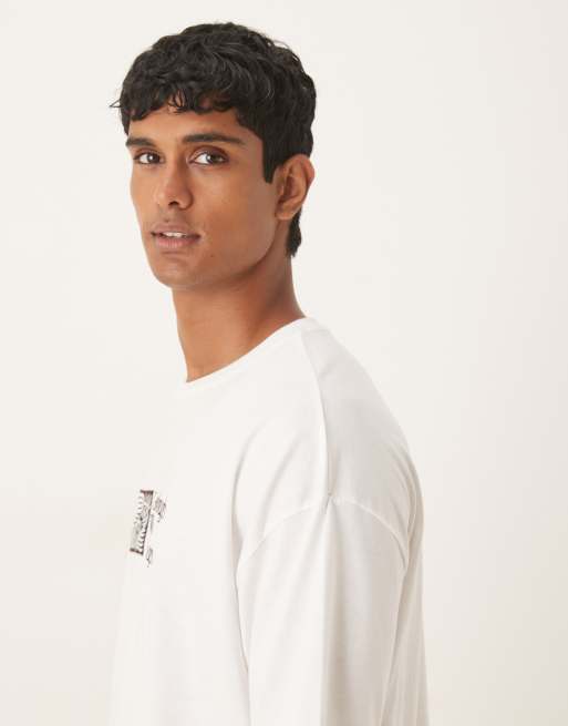 ASOS DESIGN – Vit t-shirt i oversize med textbroderi, 4 av 5