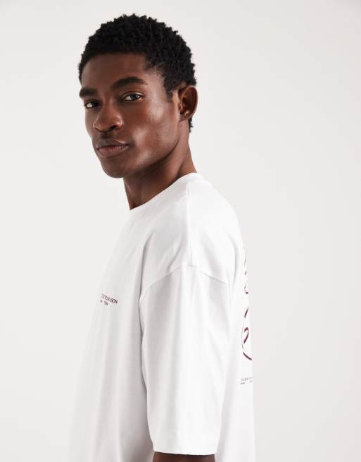 ASOS DESIGN – Vit t-shirt i oversize med texttryck baktill , 5 av 5