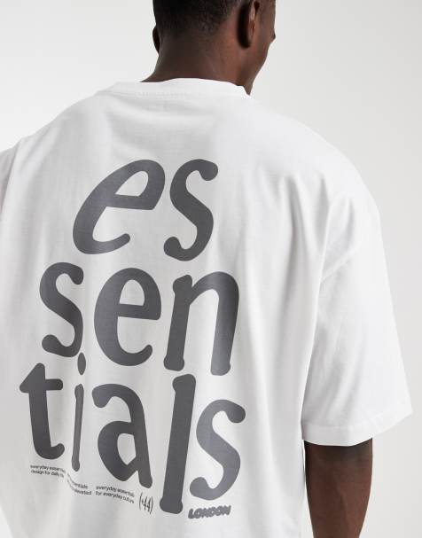 ASOS DESIGN – Vit t-shirt i oversize med texttryck - view 1