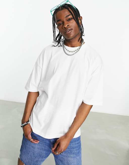 ASOS DESIGN – Vit t-shirt i oversize-modell med frukttryck baktill, 2 av 4
