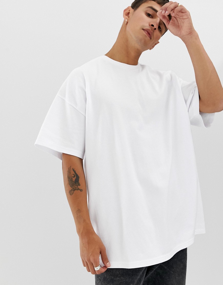 ASOS DESIGN – Vit t-shirt i oversize-modell