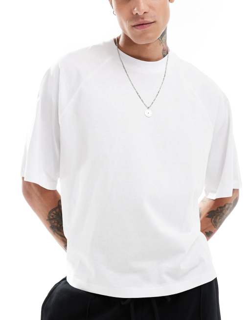 ASOS DESIGN – Vit t-shirt i oversize och boxig passform med tryck baktill, 3 av 4