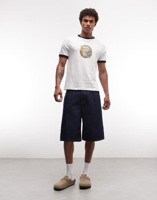 ASOS DESIGN – Vit t-shirt i oversize och regular fit med boxig passform och landskapstryck framtill, 2 av 5