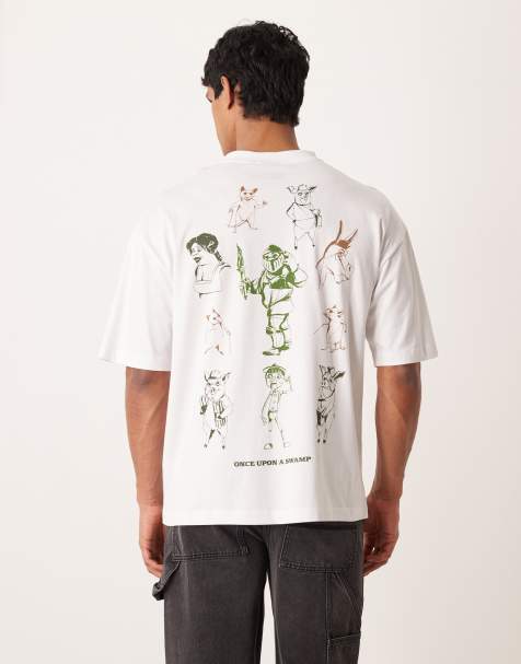 ASOS DESIGN – Vit t-shirt i oversize och unisex-modell med Shrek-tryck - view 1