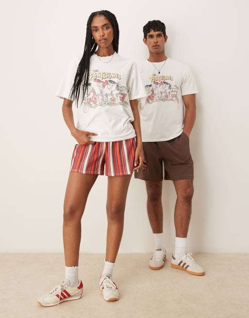 ASOS DESIGN – Vit t-shirt i oversize och unisex-modell med "The Flintstones"-tryck, 2 av 4