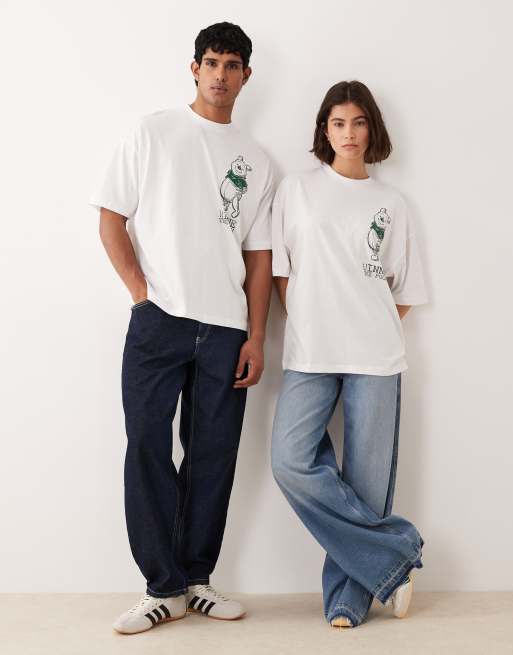 ASOS DESIGN – Vit t-shirt i oversize och unisex-modell med "WINNIE THE POOH"-tryck, 2 av 4
