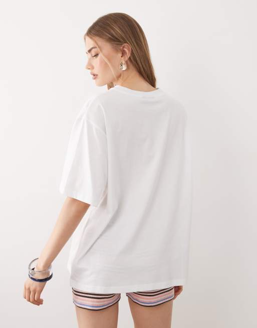 ASOS DESIGN – Vit t-shirt i oversized fit med "West Coast"-tryck, 4 av 4