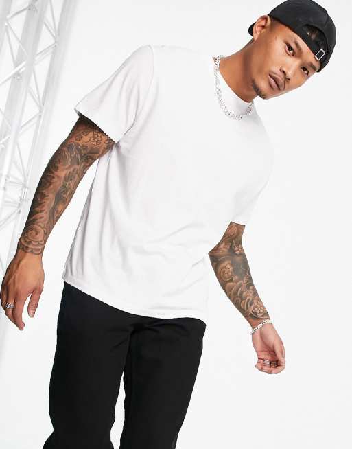 ASOS DESIGN – Vit t-shirt med avslappnad passform – WHITE